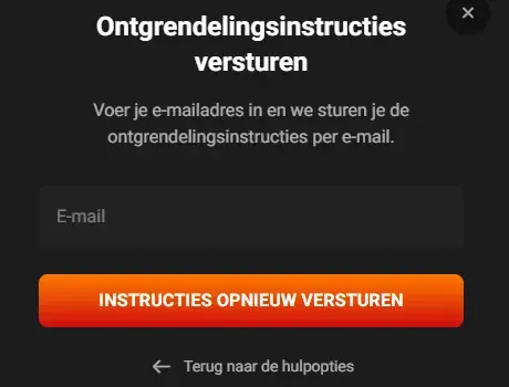 Formulier voor toegangsherstel